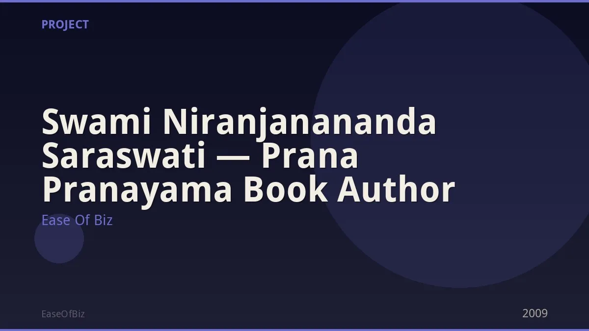 Swami Niranjanananda Saraswati — Prana Pranayama Book Author