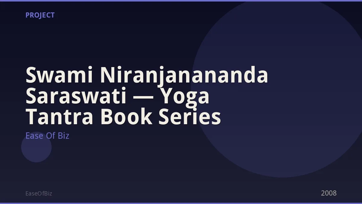 Swami Niranjanananda Saraswati — Yoga Tantra Book Series