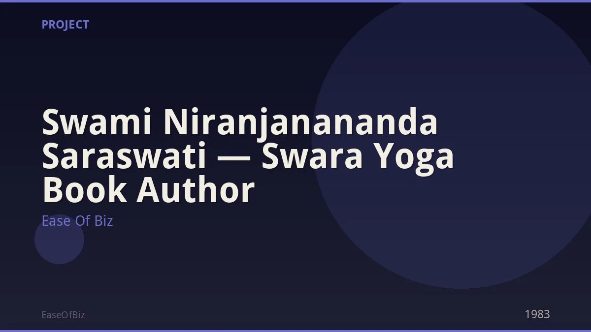 Swami Niranjanananda Saraswati — Swara Yoga Book Author