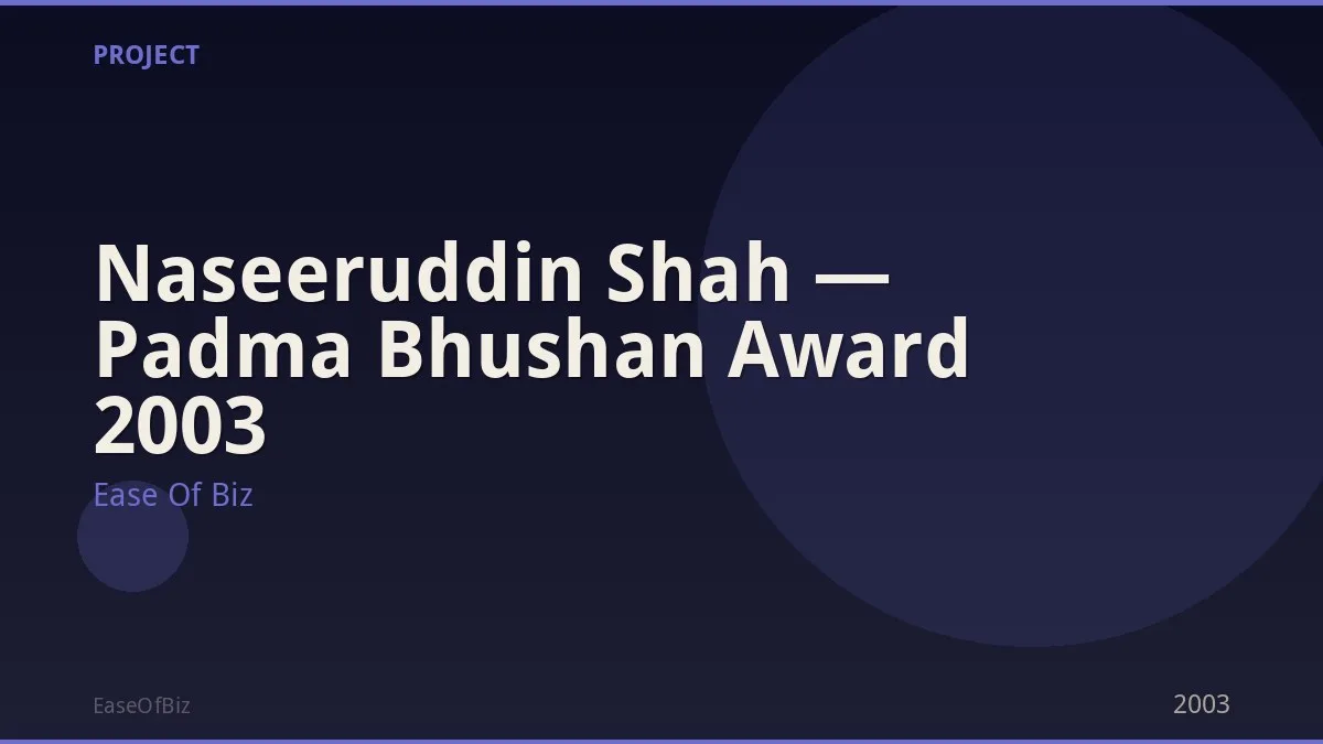 Naseeruddin Shah — Padma Bhushan Award 2003