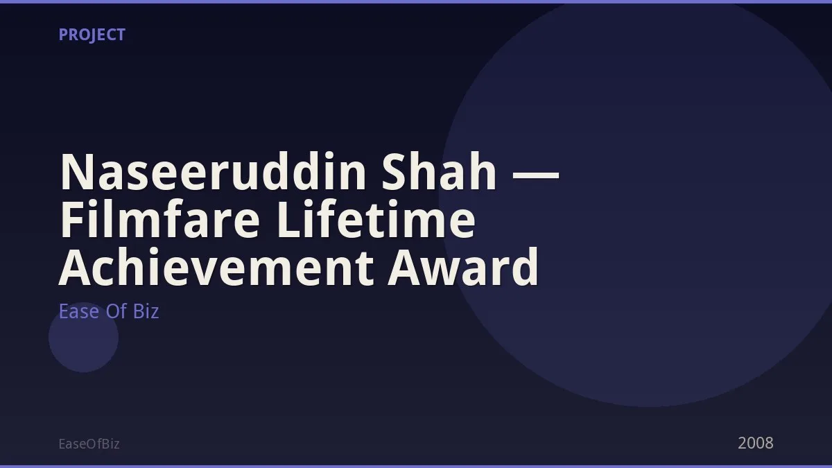 Naseeruddin Shah — Filmfare Lifetime Achievement Award