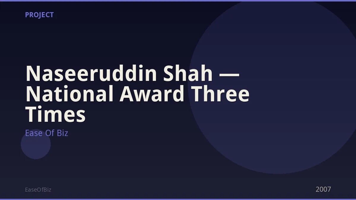 Naseeruddin Shah — National Award Three Times