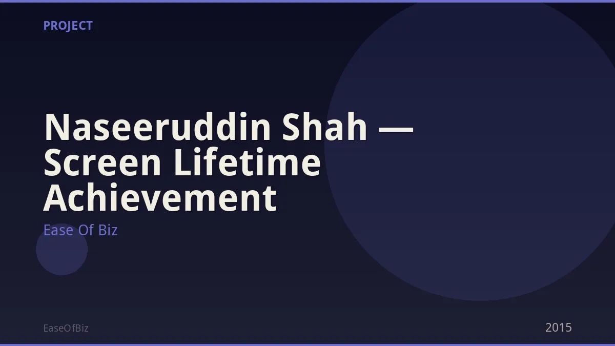 Naseeruddin Shah — Screen Lifetime Achievement
