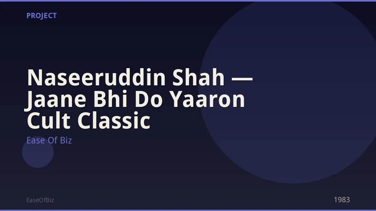 Naseeruddin Shah — Jaane Bhi Do Yaaron Cult Classic