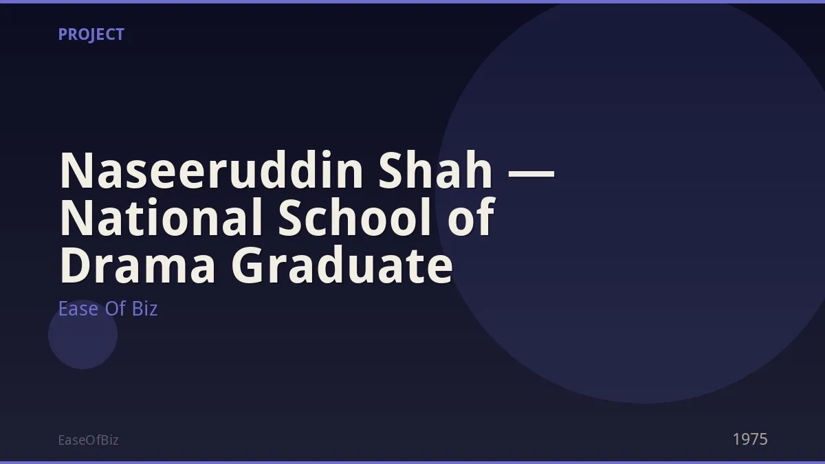 Naseeruddin Shah — National School of Drama Graduate