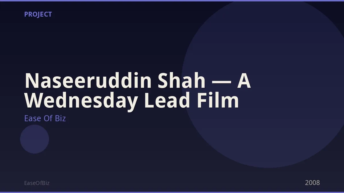 Naseeruddin Shah — A Wednesday Lead Film