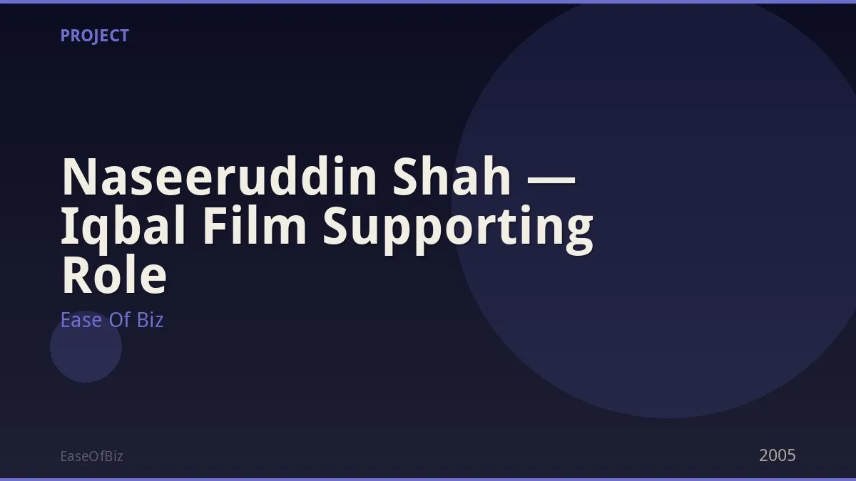 Naseeruddin Shah — Iqbal Film Supporting Role