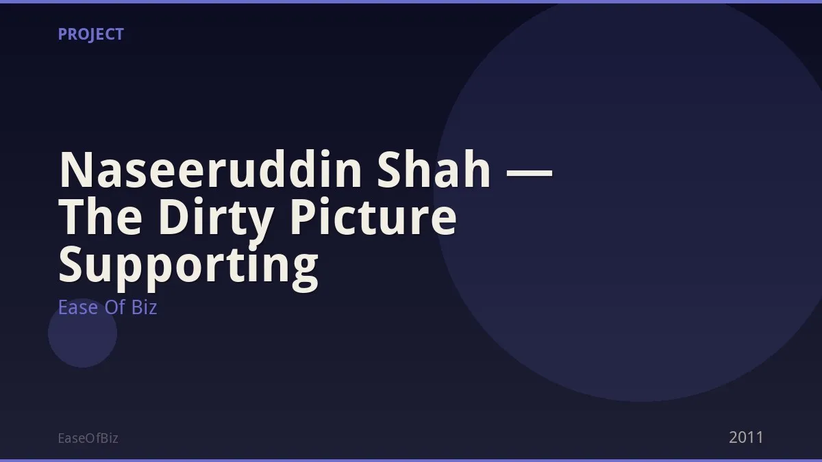 Naseeruddin Shah — The Dirty Picture Supporting