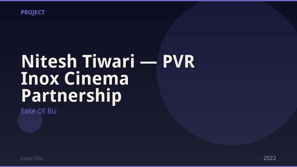 Nitesh Tiwari — PVR Inox Cinema Partnership