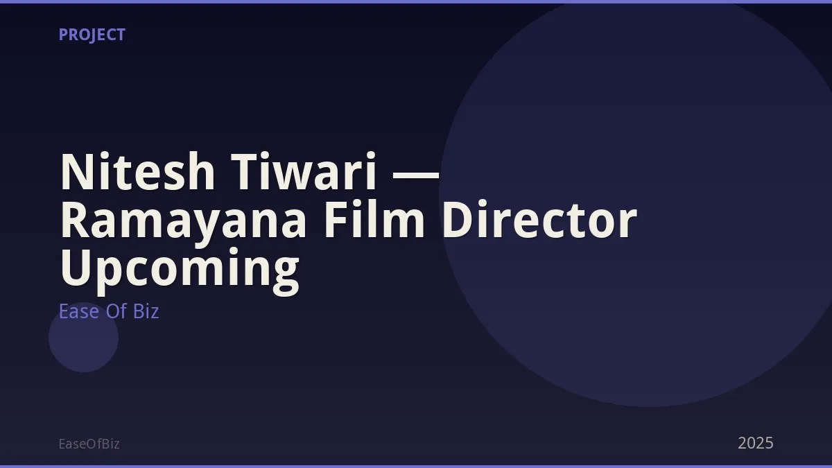 Nitesh Tiwari — Ramayana Film Director Upcoming
