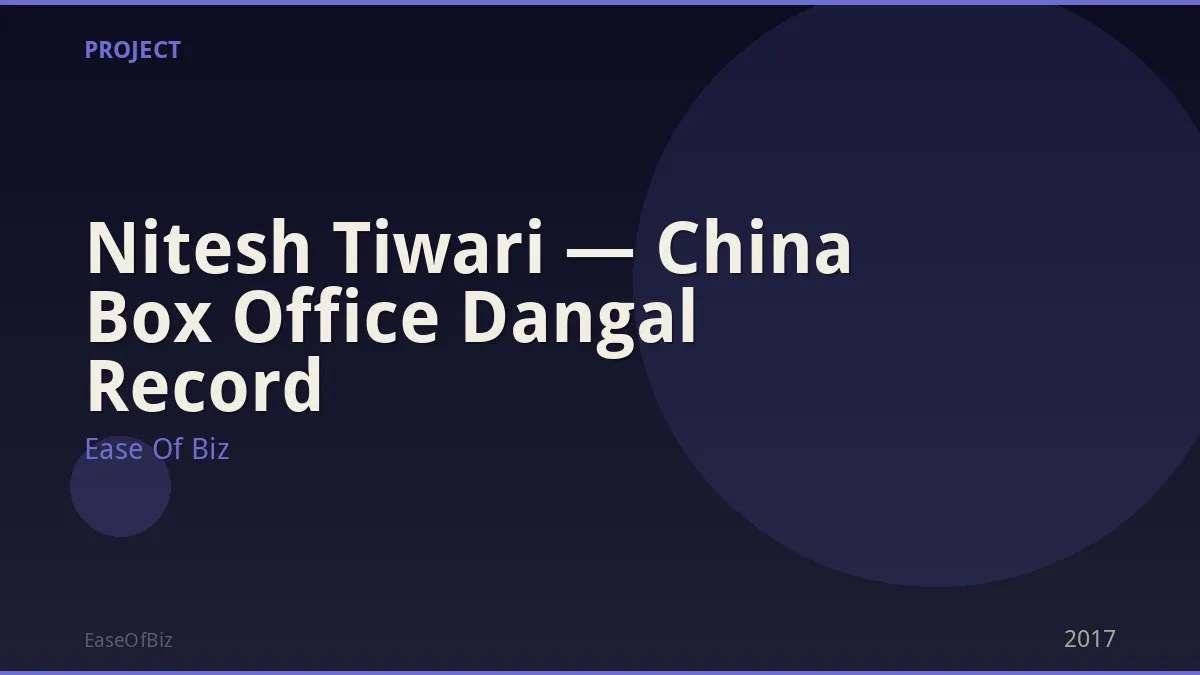 Nitesh Tiwari — China Box Office Dangal Record