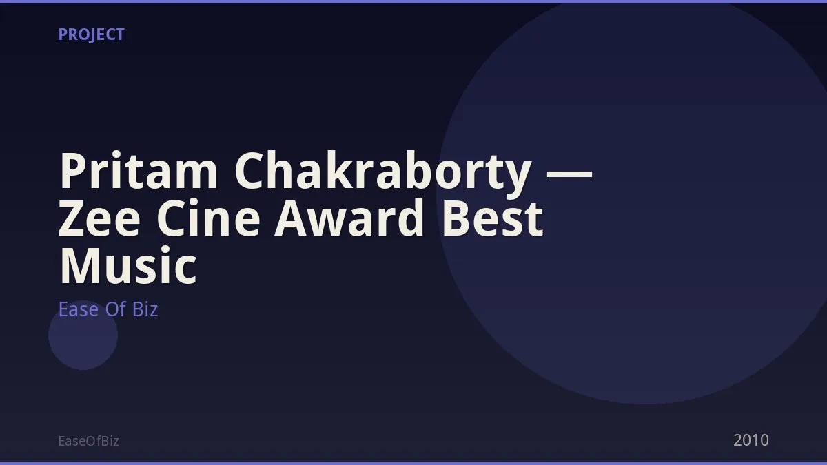 Pritam Chakraborty — Zee Cine Award Best Music