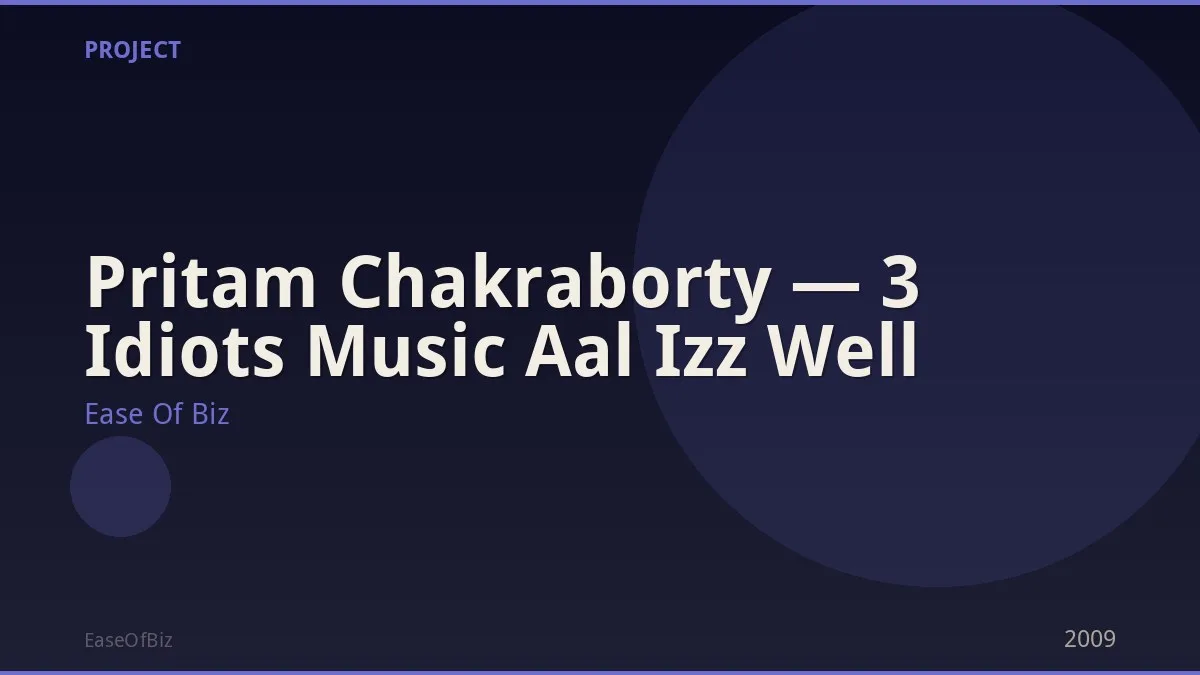 Pritam Chakraborty — 3 Idiots Music Aal Izz Well