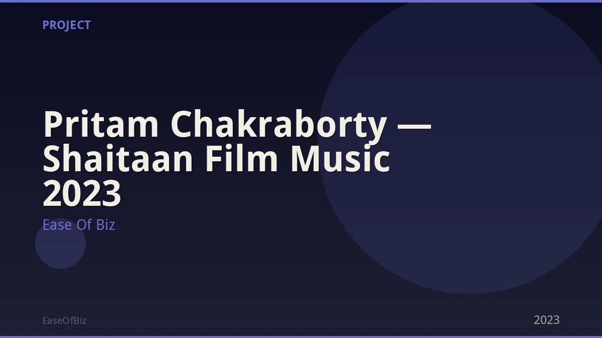 Pritam Chakraborty — Shaitaan Film Music 2023