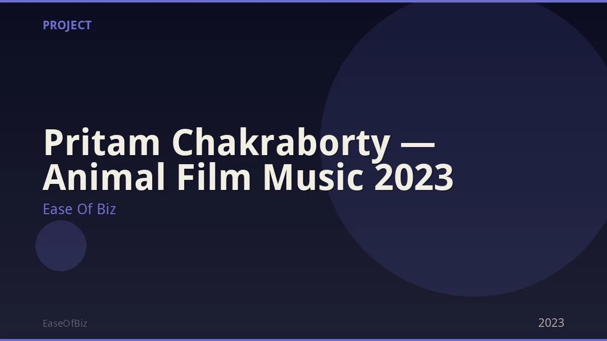 Pritam Chakraborty — Animal Film Music 2023