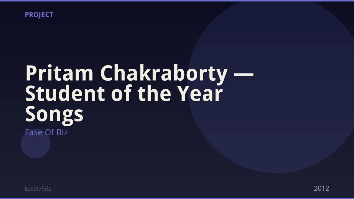 Pritam Chakraborty — Student of the Year Songs