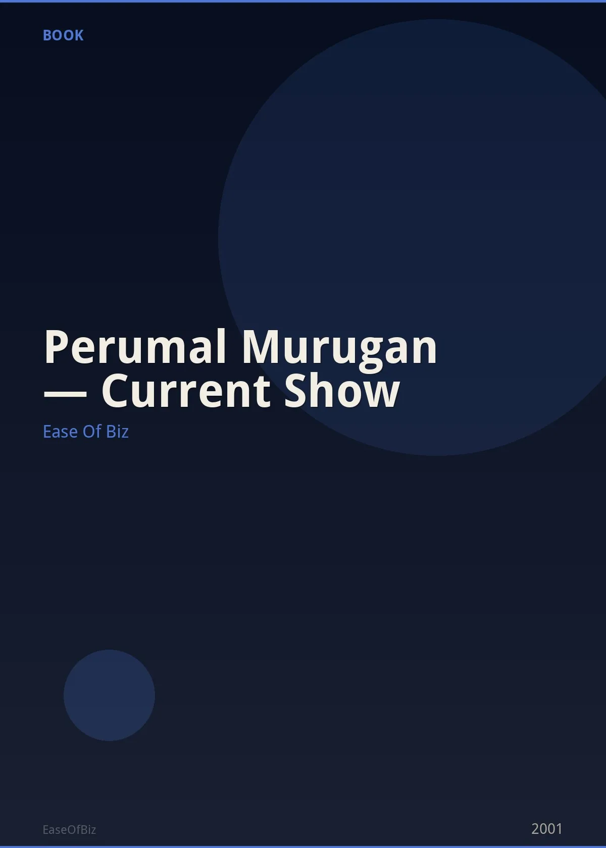 Perumal Murugan — Current Show