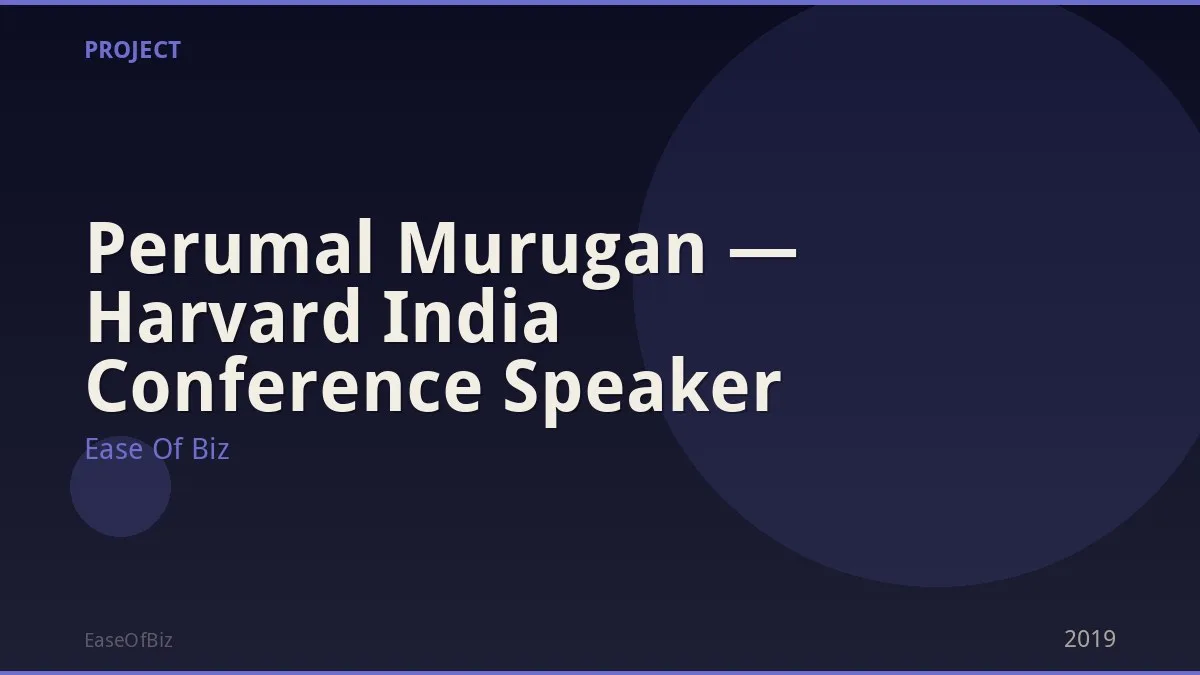 Perumal Murugan — Harvard India Conference Speaker