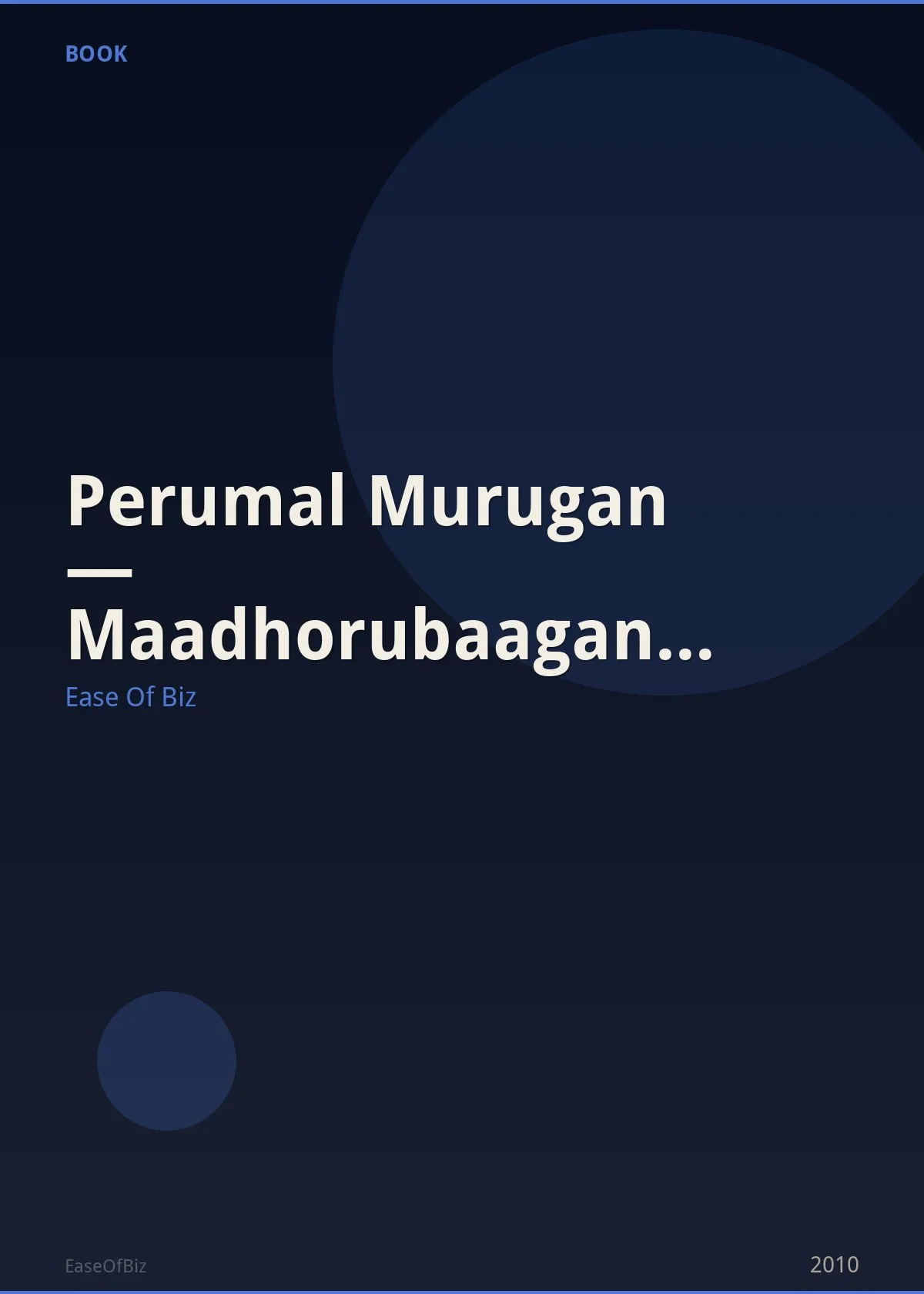 Perumal Murugan — Maadhorubaagan (One Part Woman)