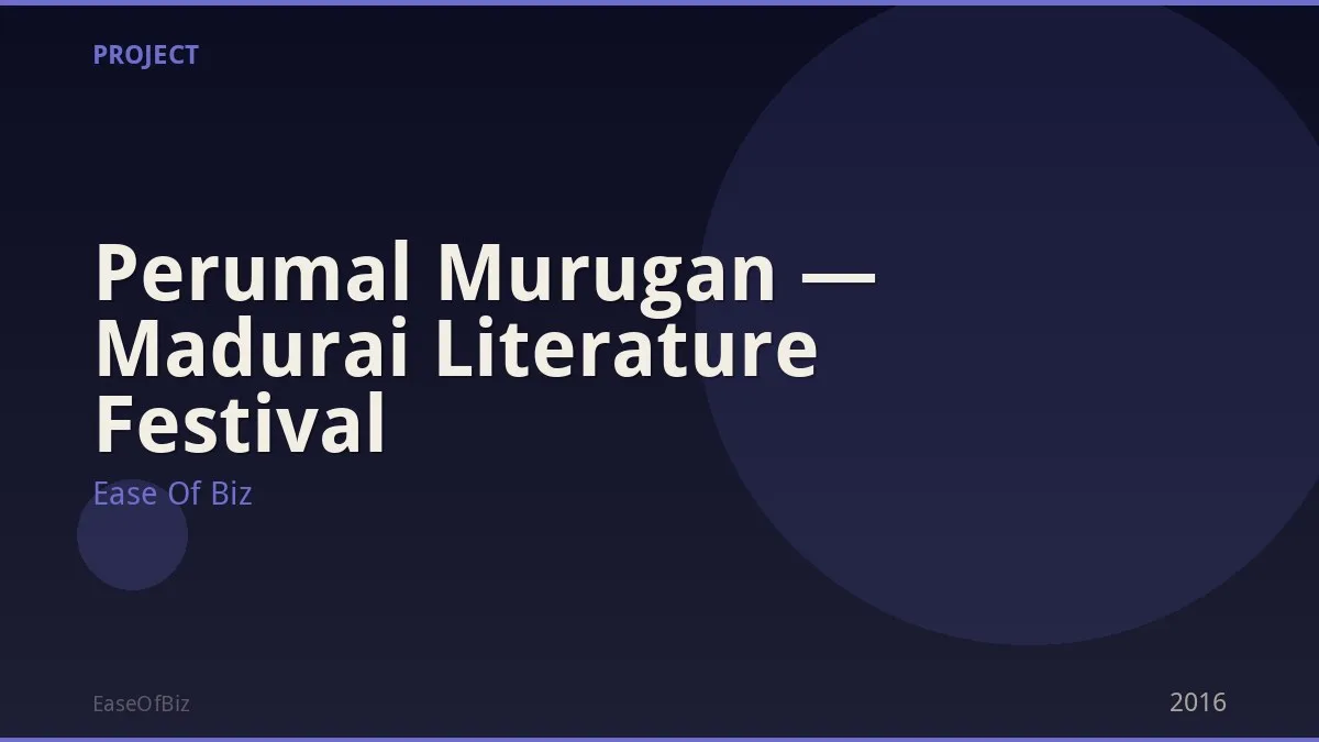Perumal Murugan — Madurai Literature Festival