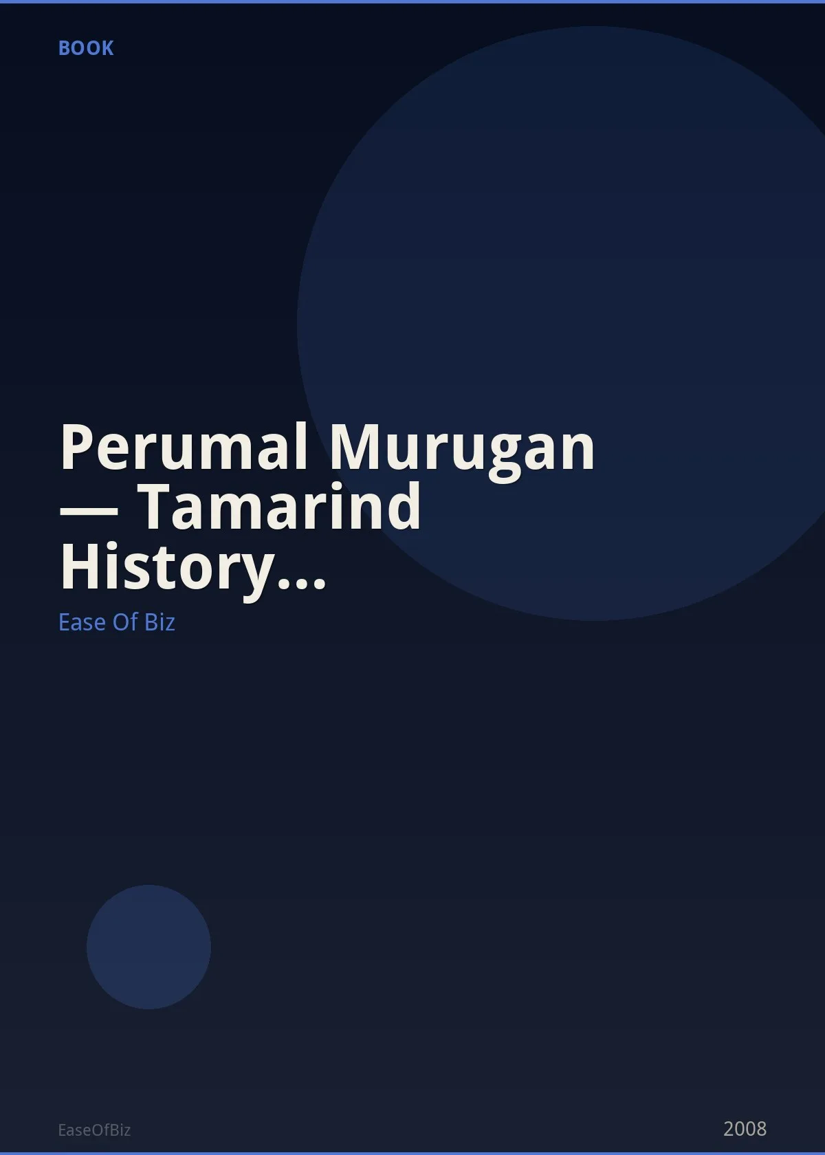 Perumal Murugan — Tamarind History (Nonfiction)