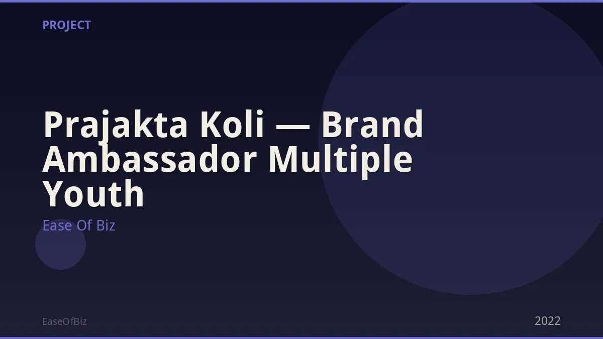 Prajakta Koli — Brand Ambassador Multiple Youth