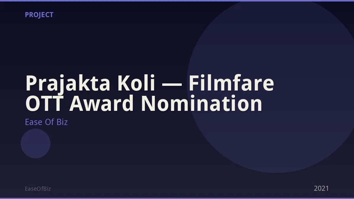 Prajakta Koli — Filmfare OTT Award Nomination