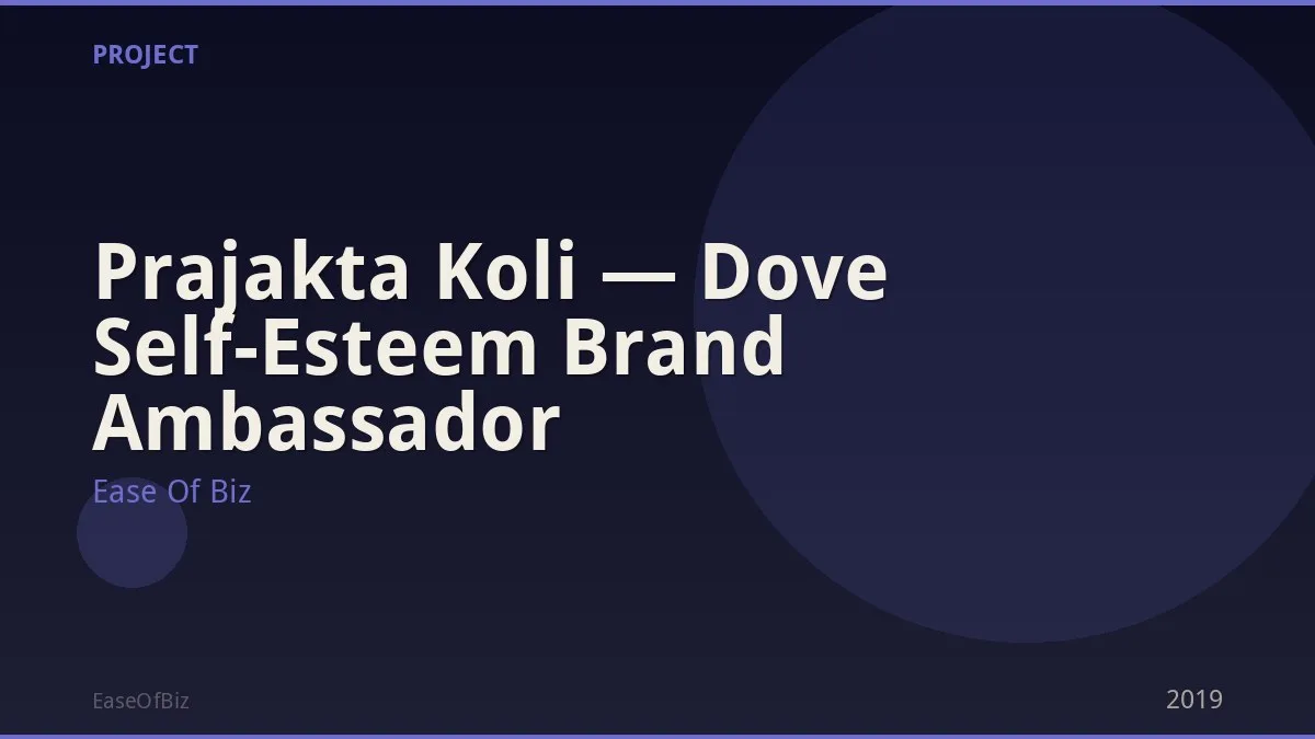 Prajakta Koli — Dove Self-Esteem Brand Ambassador