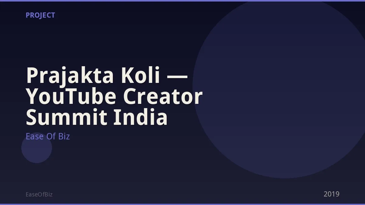 Prajakta Koli — YouTube Creator Summit India