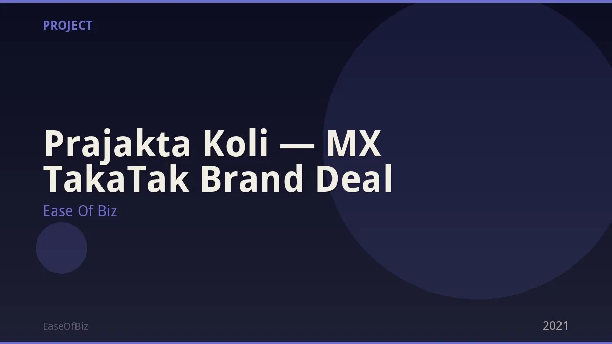 Prajakta Koli — MX TakaTak Brand Deal