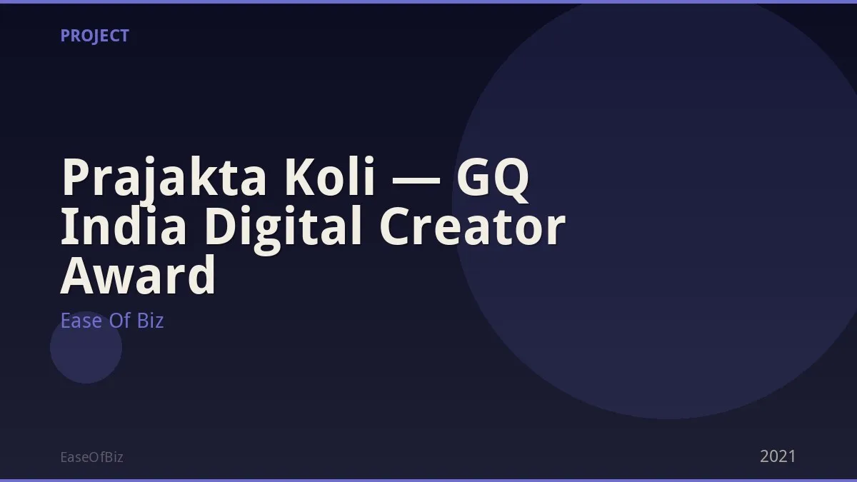 Prajakta Koli — GQ India Digital Creator Award