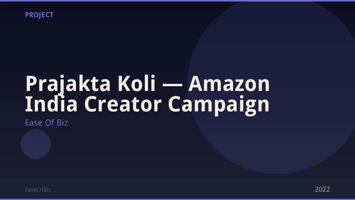 Prajakta Koli — Amazon India Creator Campaign