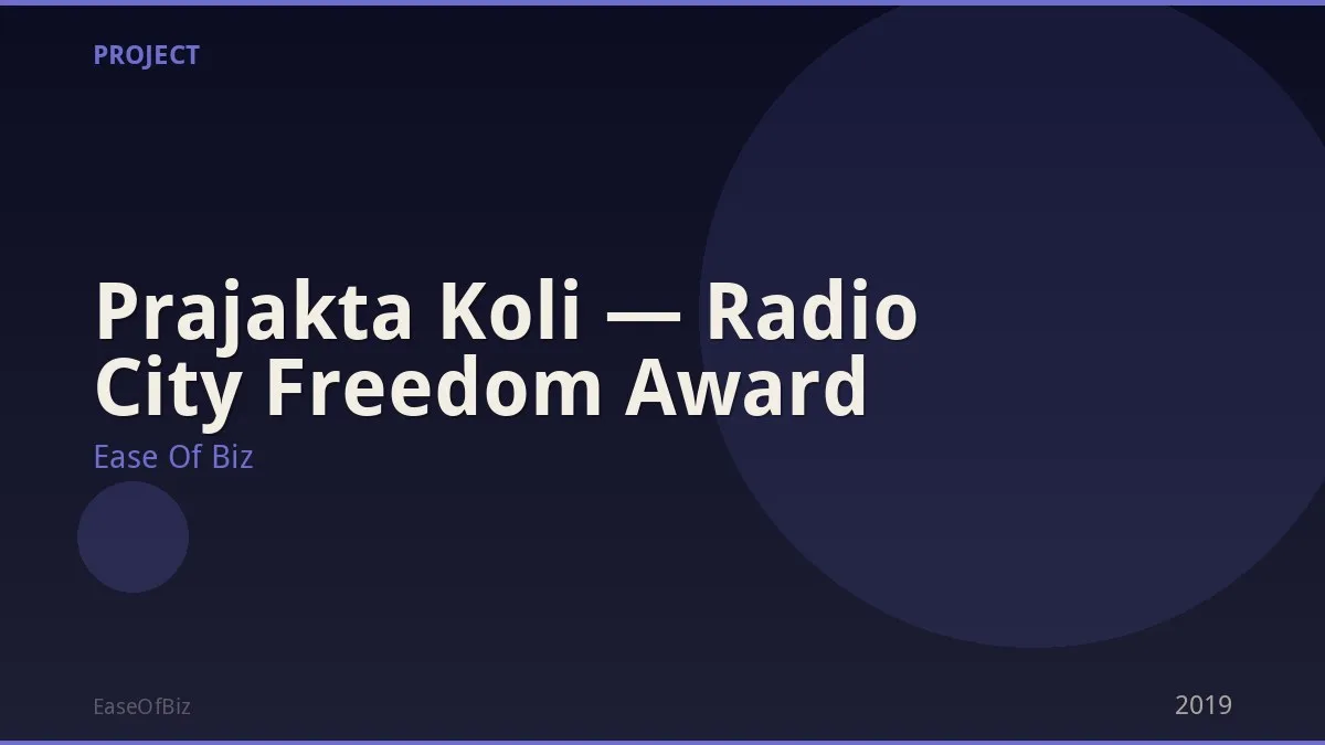 Prajakta Koli — Radio City Freedom Award
