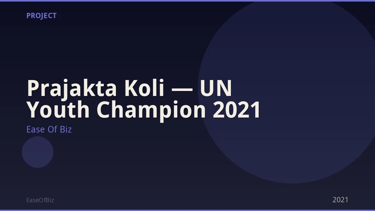 Prajakta Koli — UN Youth Champion 2021