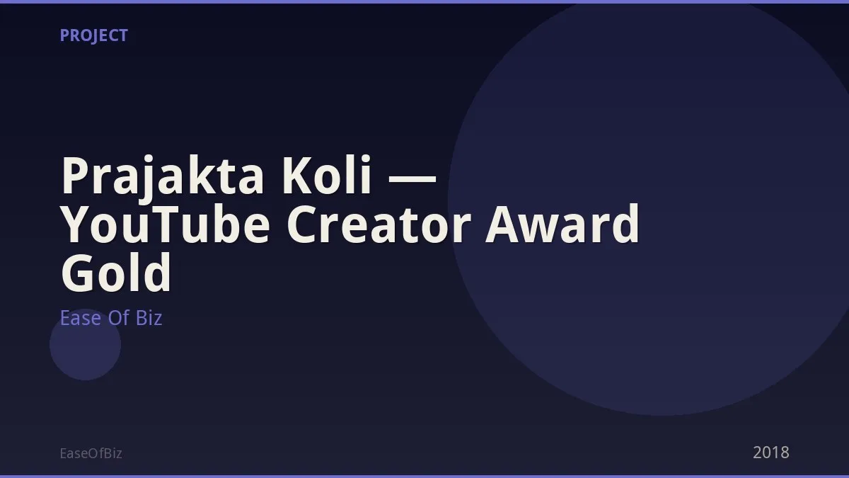 Prajakta Koli — YouTube Creator Award Gold