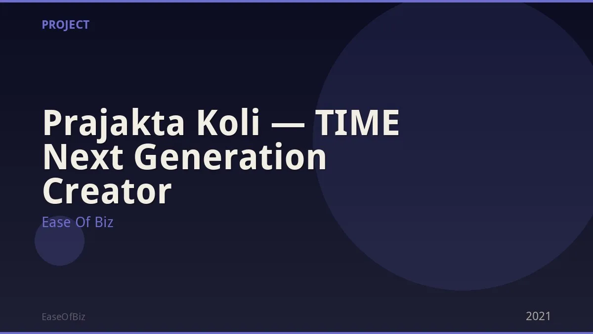 Prajakta Koli — TIME Next Generation Creator