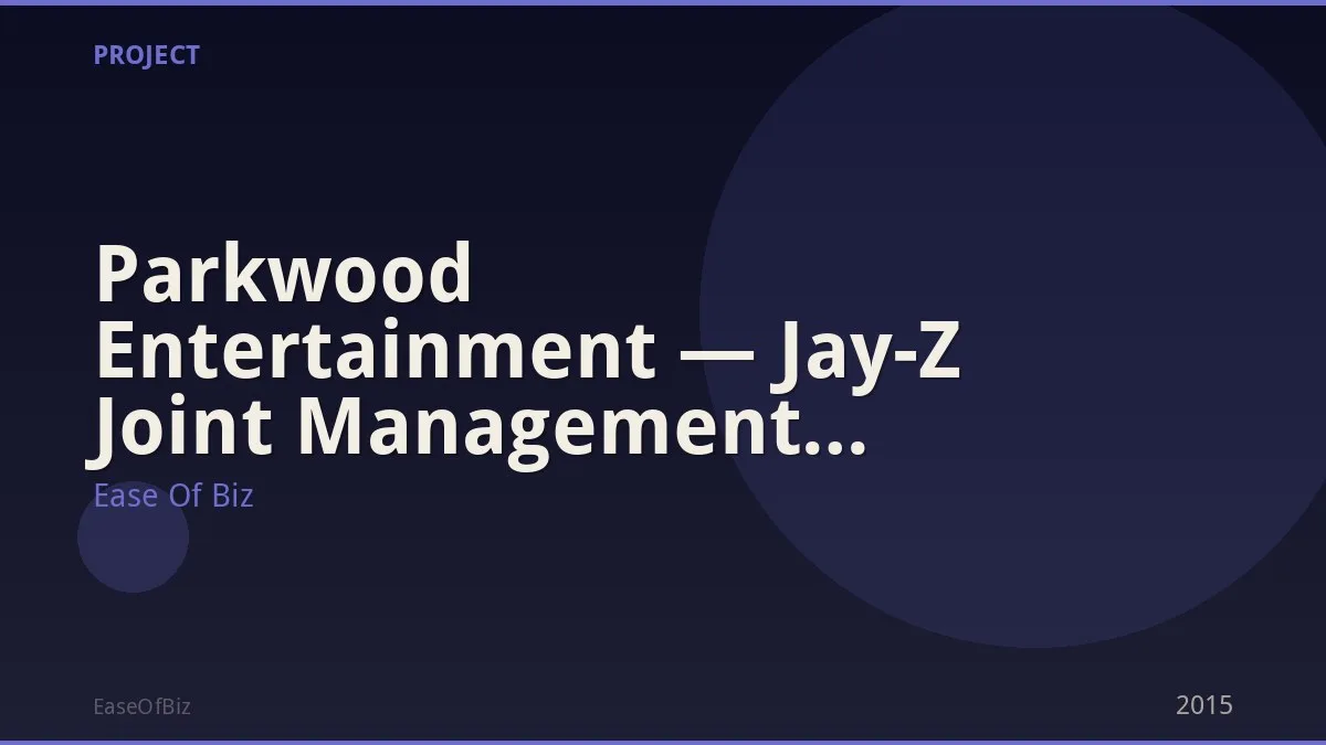 Parkwood Entertainment — Jay-Z Joint Management TIDAL