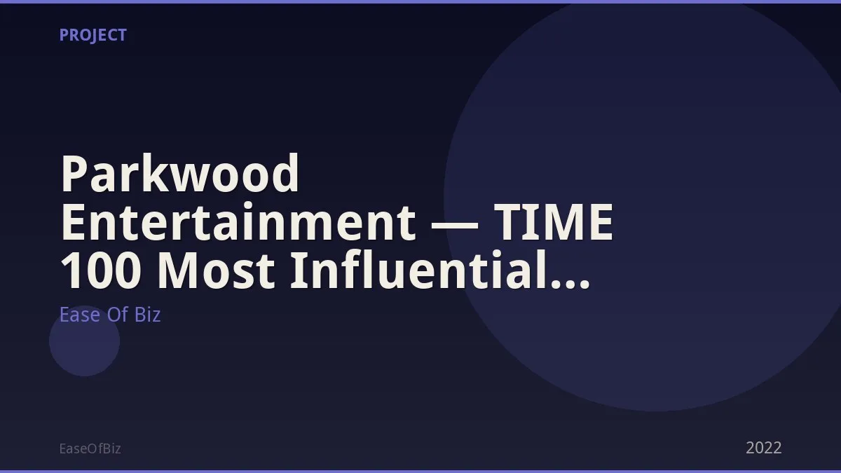Parkwood Entertainment — TIME 100 Most Influential Beyonce