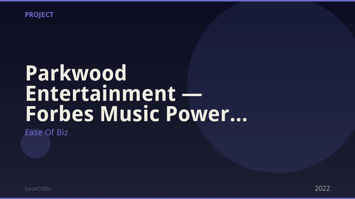 Parkwood Entertainment — Forbes Music Power Women Beyonce