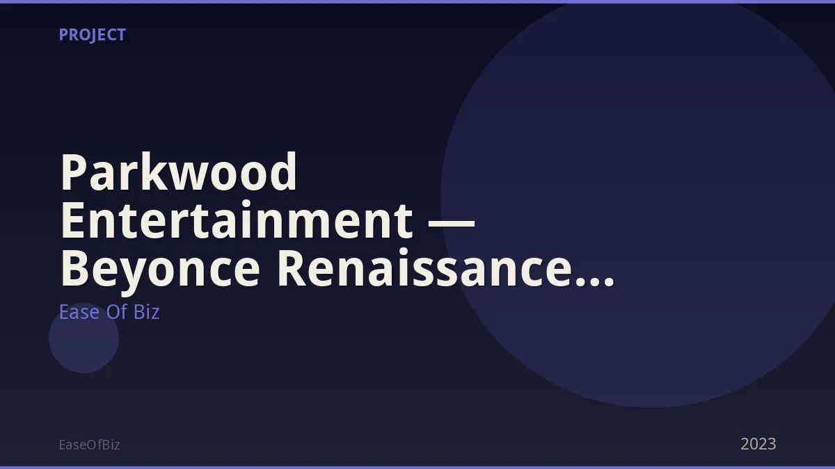 Parkwood Entertainment — Beyonce Renaissance World Tour