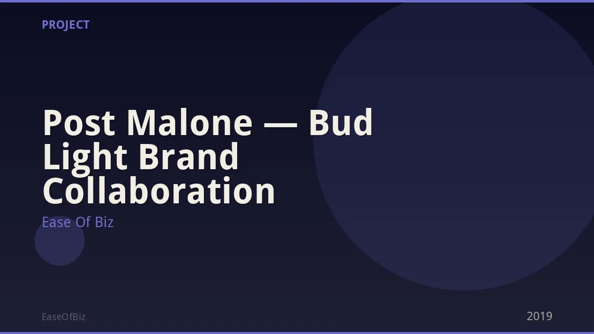 Post Malone — Bud Light Brand Collaboration