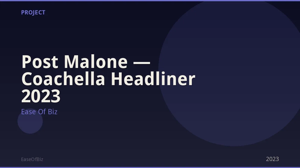 Post Malone — Coachella Headliner 2023