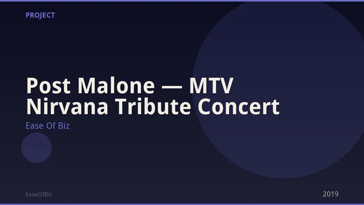 Post Malone — MTV Nirvana Tribute Concert