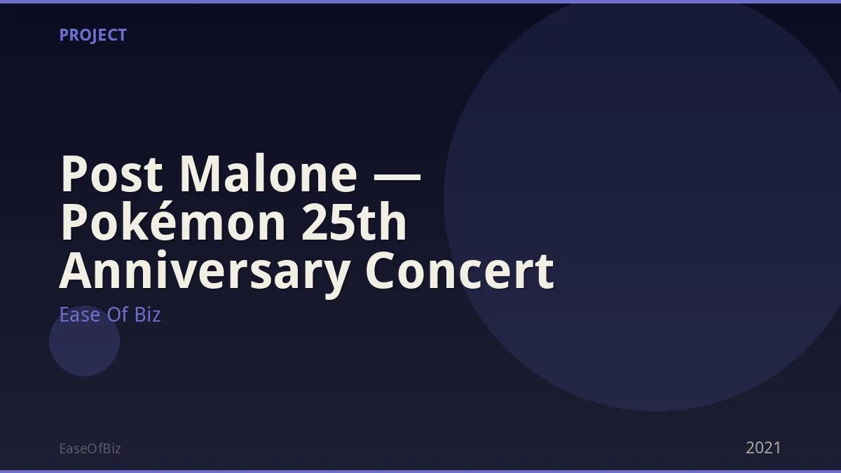 Post Malone — Pokémon 25th Anniversary Concert