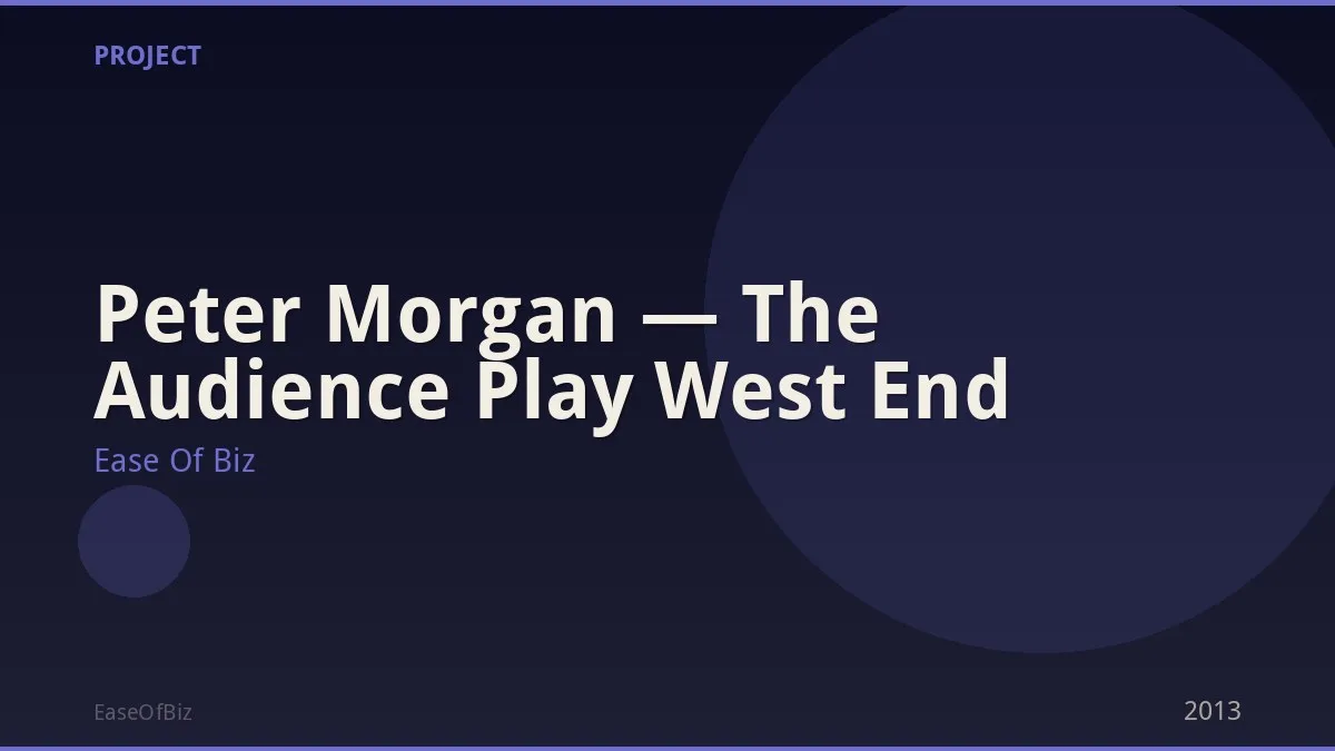 Peter Morgan — The Audience Play West End