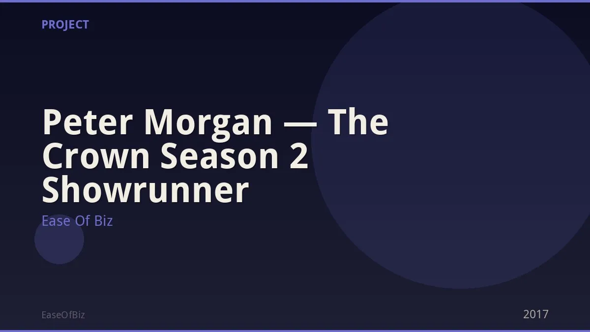 Peter Morgan — The Crown Season 2 Showrunner