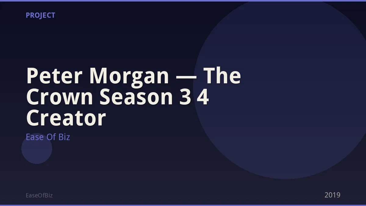 Peter Morgan — The Crown Season 3 4 Creator