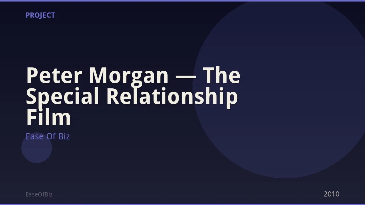 Peter Morgan — The Special Relationship Film
