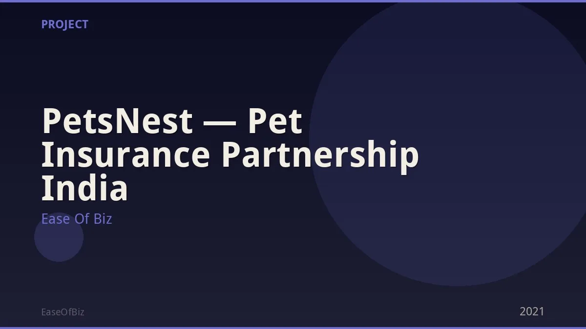 PetsNest — Pet Insurance Partnership India