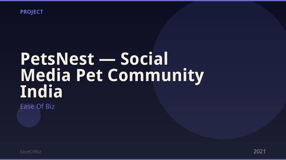 PetsNest — Social Media Pet Community India